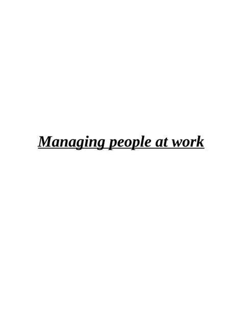Managing People At Work Assignment