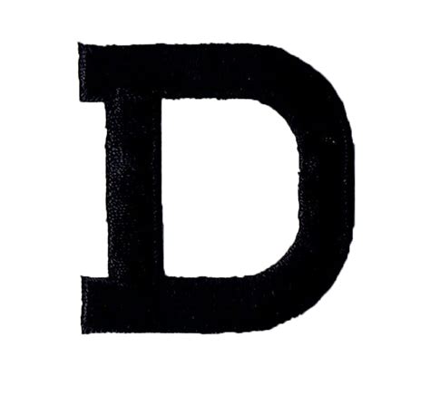 Alphabet Letter D Color Black 2 Block Style Iron On
