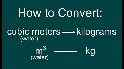 How To Convert A Volume Of Water Cubic Meters To Mass Kg Weight N Easy Youtube