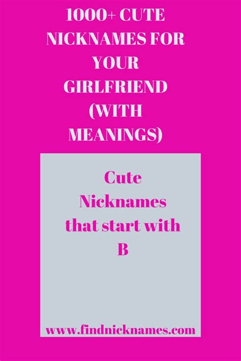 1000 Cute Nicknames For Your Girlfriend With Meanings Cute