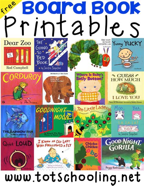 Board Book Printables For Toddlers