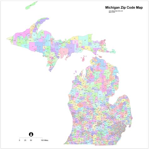 Michigan Zip Code Map Printable