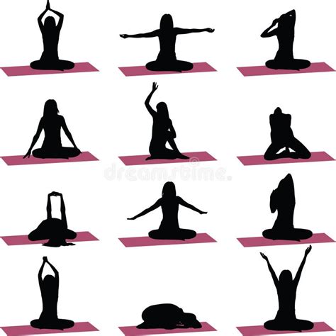 Yoga Exercise Silhouette Vector Stock Vector Illustration Of Care