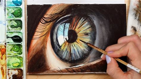 Realistic Closeup Eye Watercolor Painting Tutorial Youtube