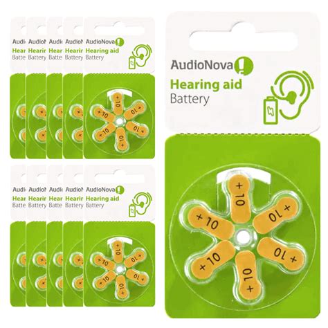 Set Of 60 Audionova Type 10 Hearing Aid Batteries