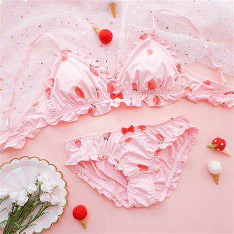 cute strawberry bra underwear set se20156 sanrense