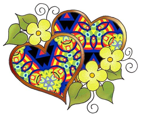 Artbyjean Love Hearts Bright Multicolors In Repeat Patterns Two