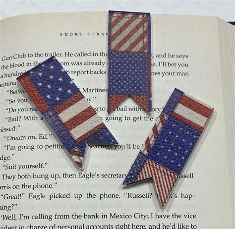 Magnetic Bookmark Set 3 Americana Bookmarks Faux Leather Etsy