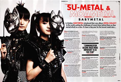 Babymetal Interview In Kerrang 1804 Unofficial Babymetal News