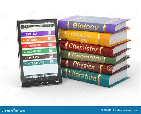 E Boek Lezer Handboeken En Tabletpc Stock Illustratie Illustration