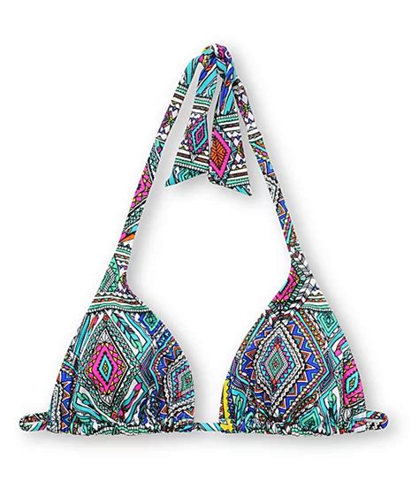 Billabong Native Dream Jean Turquoise Triangle Bikini Top Zumiez My