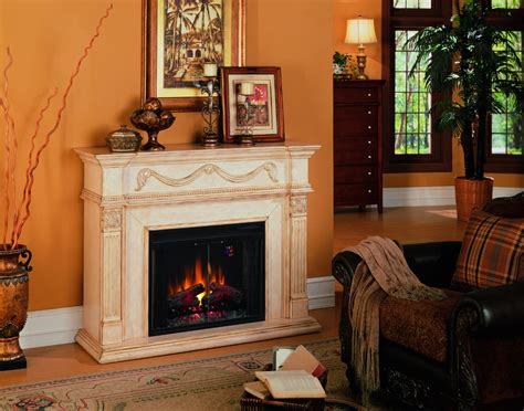The power of electric flames. 55'' Gossamer Antique Ivory Electric Fireplace - 28WM184-T408