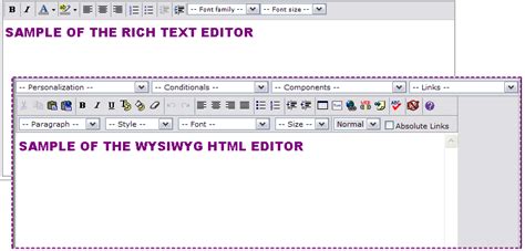 Sample Of The Rich Text Editor And Wysiwyg Html Editor Luminate