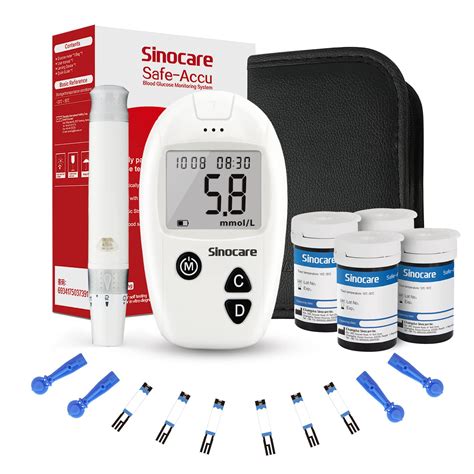 Buy Sinocare Blood Sugar Monitor Safe Accu Blood Sugar Test Kit With