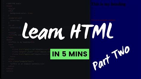 Learn Html For Beginners In Minutes Part Youtube