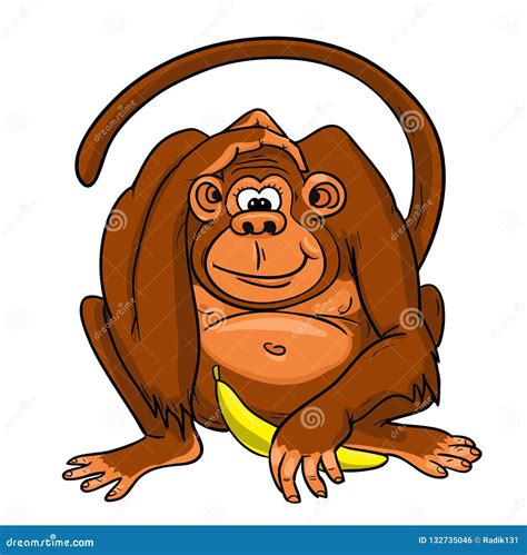 Monkey With Banana Cartoon Vector | CartoonDealer.com #39476355