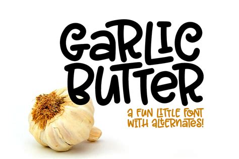 Garlic Butter A Tasty Fun Font 25470 Handwritten Font Bundles