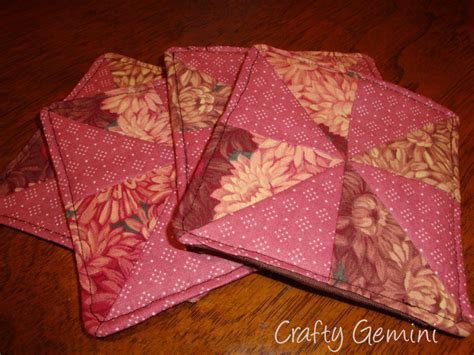 Quilted Drink Coasters Tutorial Crafty Gemini