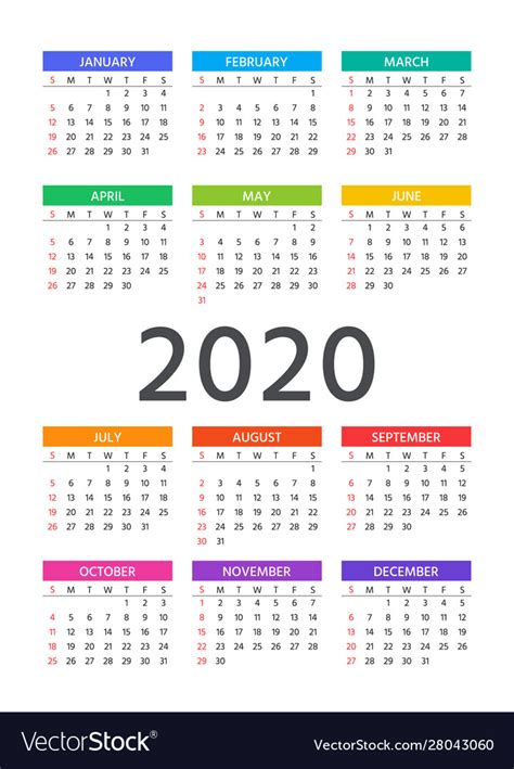 2020 Year Planner Printable Uk