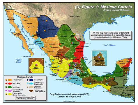 2015 Map Of Major Cartels Operating In Mexico Borderland Beat