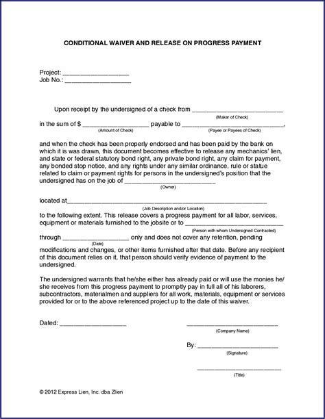 Printable Wisconsin Lien Waiver Form Printable World Holiday