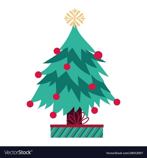Merry Christmas Pine Tree With T Royalty Free Vector