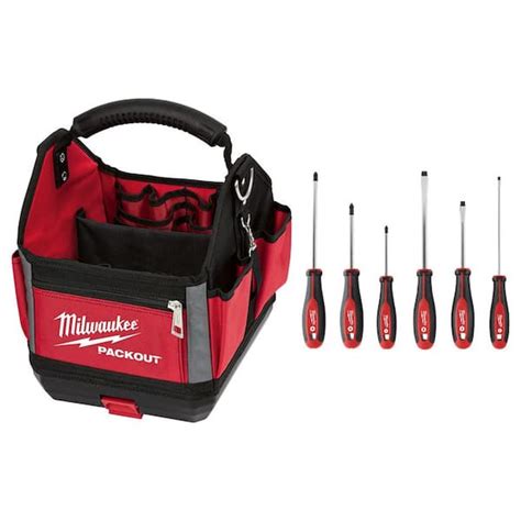 Milwaukee 10 In Packout Tote With Screwdriver Set 6 Pieces 48 22