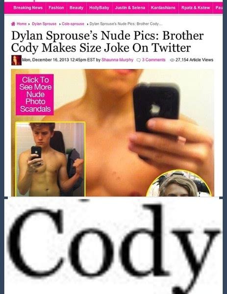 Dylan Sprouse S Nude Pics Brother Cody Makes Size Joke On Twitter