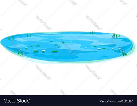 Small Oval Pond Isolated Royalty Free Vector Image