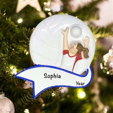 Volleyball Serve Girl Personalized Ornament Free Personalization