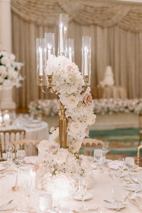 Elegant Modern Florida Wedding Reception Decor Round Tables With Tall