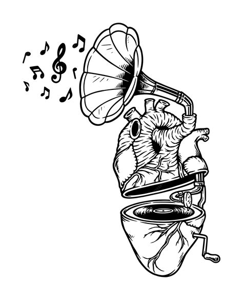 Premium Vector | Music is the soul of life line illustration