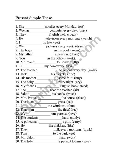 Simple Present Sentences English Esl Worksheets For Distance Learning