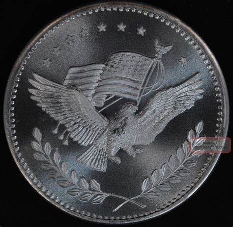 Silver Trade Unit Eagle Round One Troy Ounce 999 Fine Silver Art Round