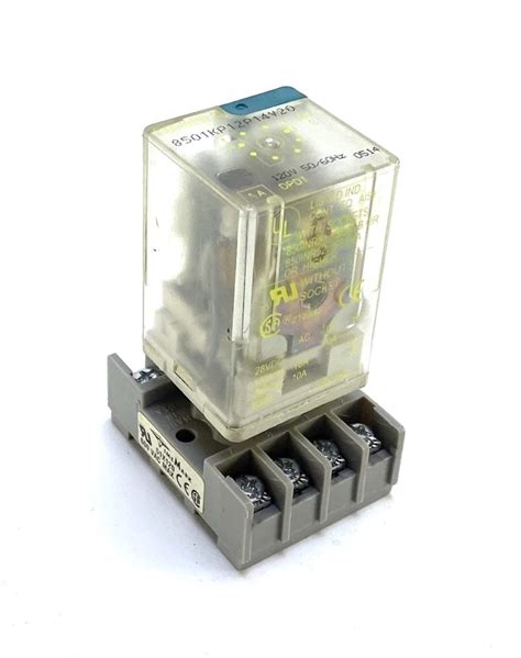 Square D 8501kp12p14v20 120 Vac 8 Pin Ice Cube Relay Wbase Socket