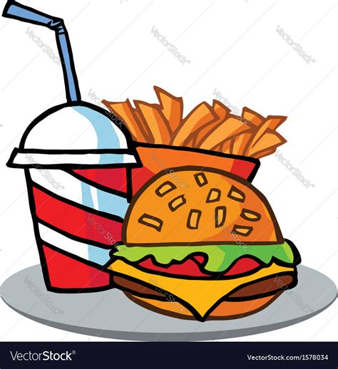 Fast Food Cartoon Royalty Free Vector Image Vectorstock
