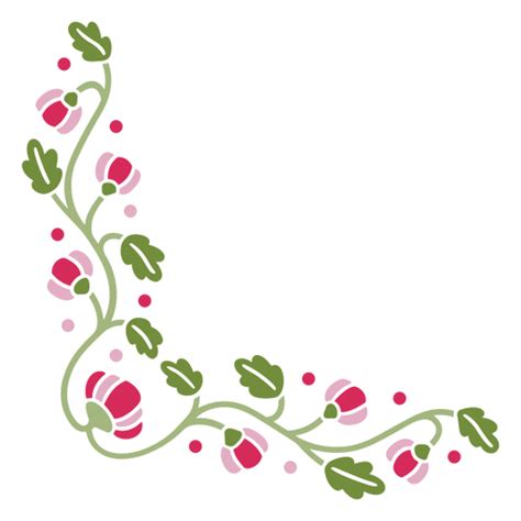 Diseño Png Y Svg De Diseño Floral Con Flores Y Hojas Rosas Para Camisetas