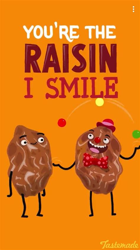 Two Donuts Are Holding Hands With The Words Youre The Raisin I Smile