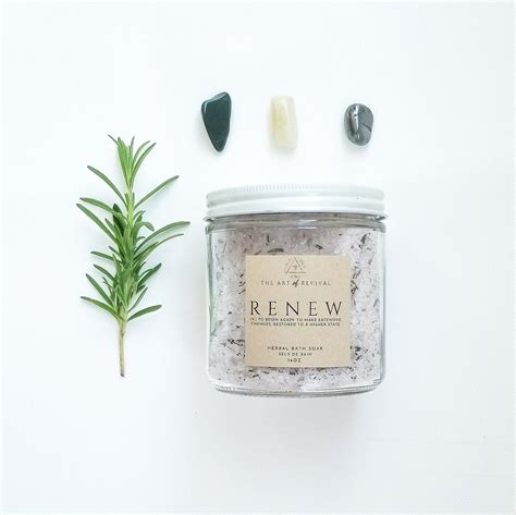 Renew Herbal Bath Salts Bath Salts In A Jar Essential Etsy