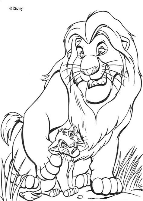 Mufasa lion king coloring pages. The lion king mufasa and simba coloring pages - Hellokids.com