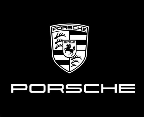 Porsche Logo Brand Symbol White Design German Car Automobile Vector
