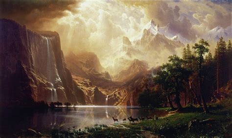 Among The Sierra Nevada California By Albert Bierstadt Painting By