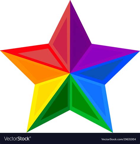 Star Symbol Color Logo Rainbow Royalty Free Vector Image