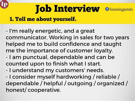 Tell Me About Yourself Job Interview Job Interview