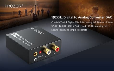 The tv will need to be set to use the digital audio output and probably pcm format. PROZOR 192KHz Digital to Analog Audio Converter DAC ...