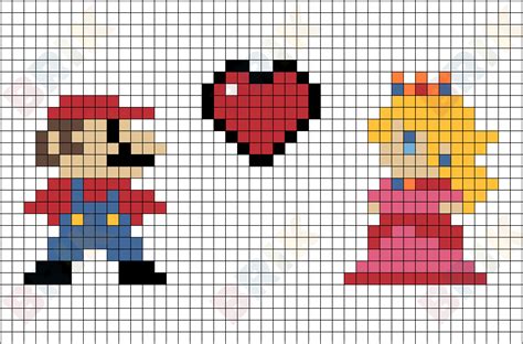 Mario And Princess Pixel Art Brik