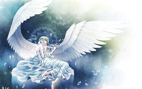 Angel Anime Girl Blue Wings Wallpaper 1920x1200 525094 Wallpaperup