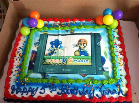 Looking for super mario party ideas to build your own theme? Sonic vs Mario cake | Sonic party, Mario cake, Party central