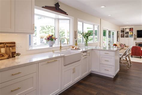 White Kitchen Remodel With Polished Brass Accents Msk Design Build