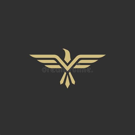 Golden Eagle Logo Design Simple Eagle Icon Vector Concept Flying